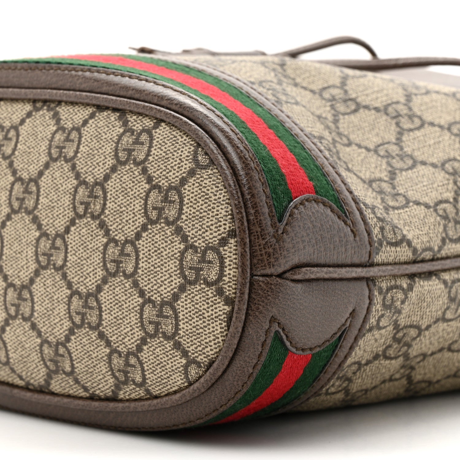 Gucci GG Supreme Monogram Web Small Ophidia Bucket Bag Brown 9 of 10