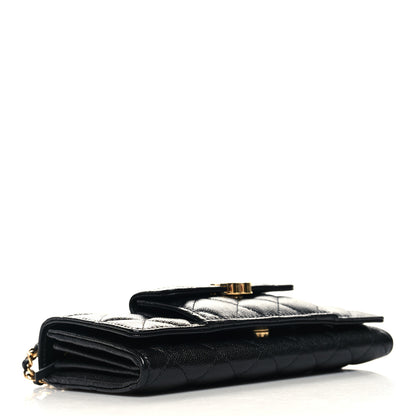 Chanel Caviar Quilted Pocket Twins Clutch With Chain Black 4 of 12