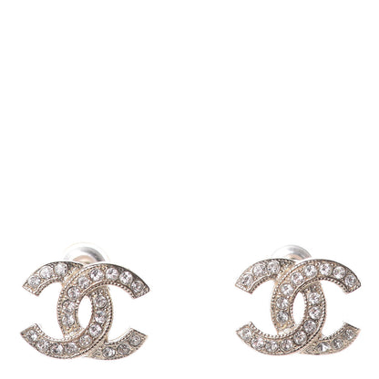 Chanel Crystal Mini CC Earrings Gold 1 of 5