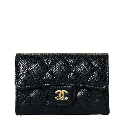 Chanel Caviar Quilted Flap Card Holder Wallet Black 1 of 16