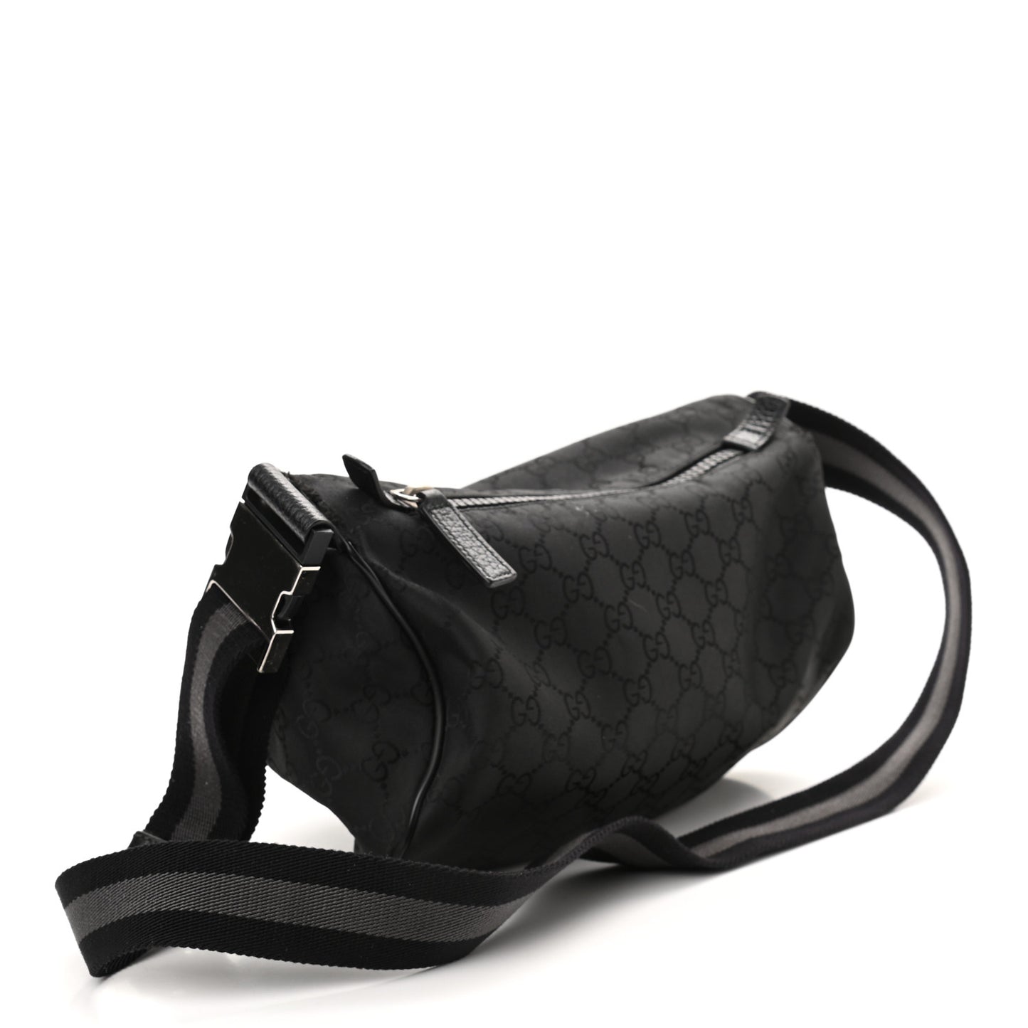 Nylon Monogram Fanny Pack Belt Bag Black