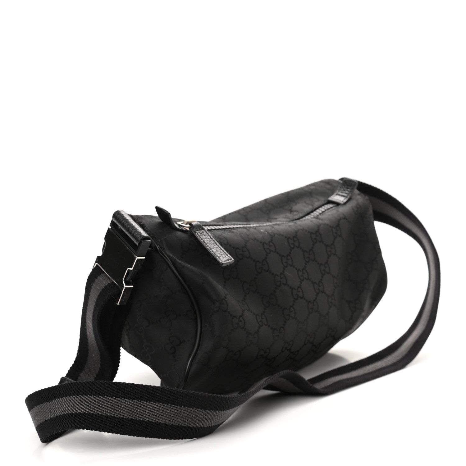 Gucci Nylon Monogram Fanny Pack Belt Bag Black 3 of 10