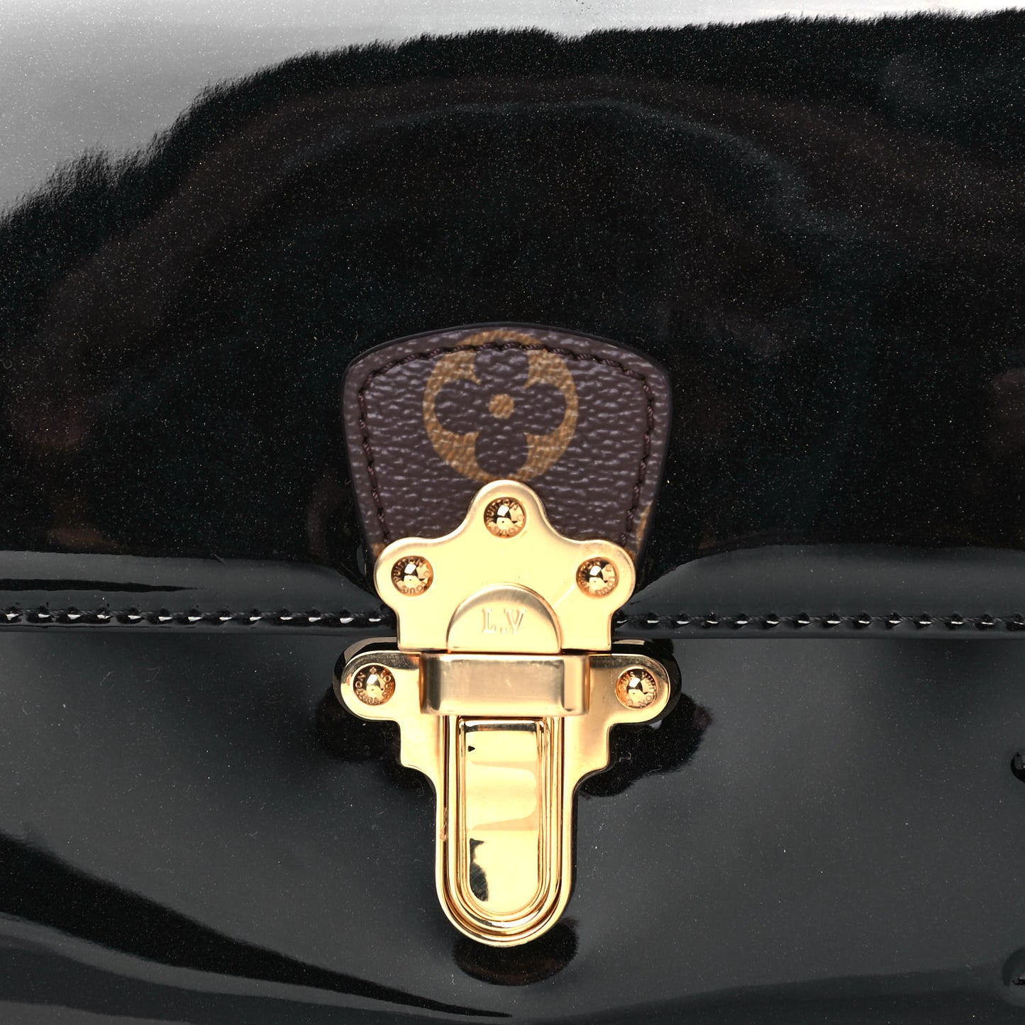 Patent Calfskin Monogram Cherrywood BB Black