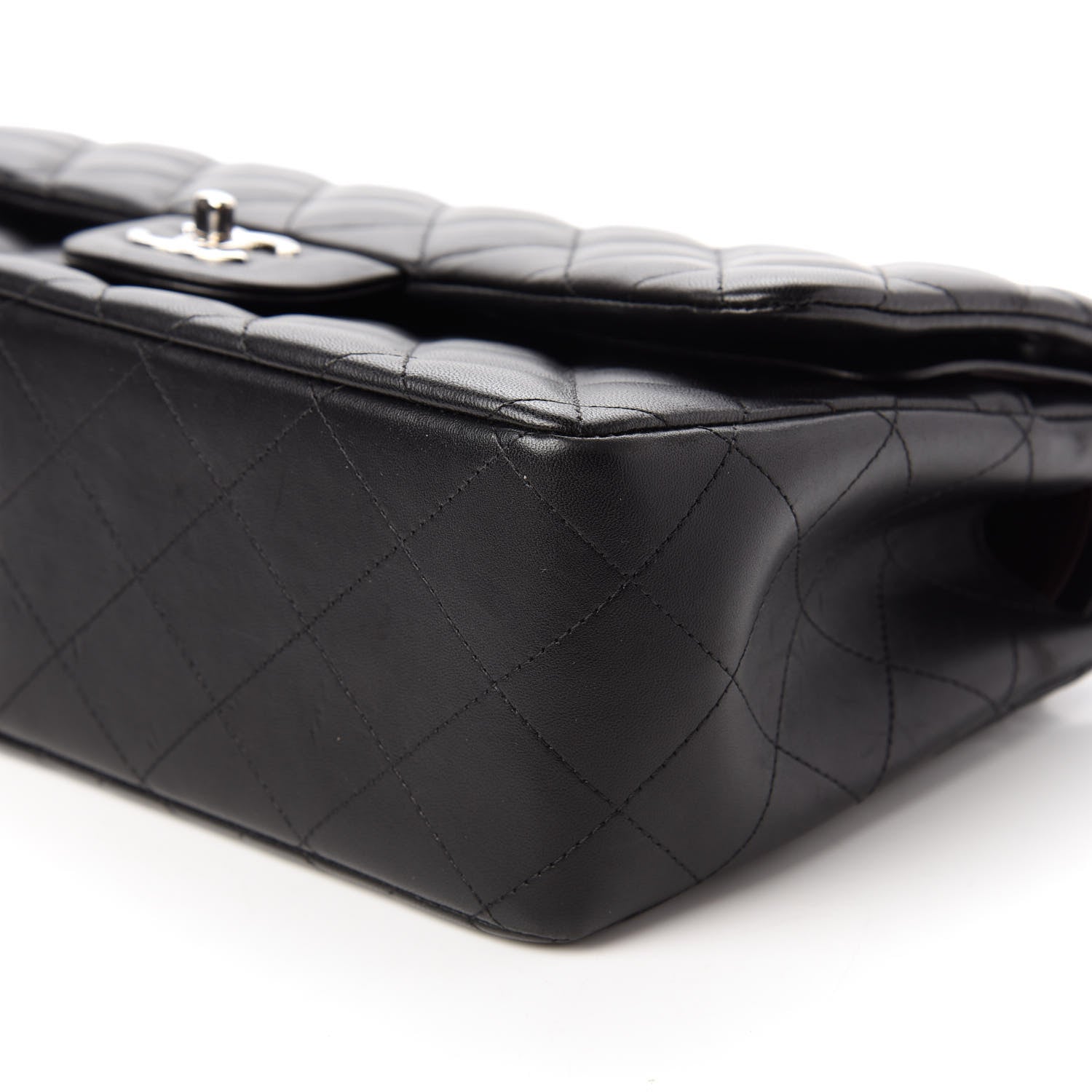 Chanel Lambskin Quilted Jumbo Double Flap Black 7 of 12