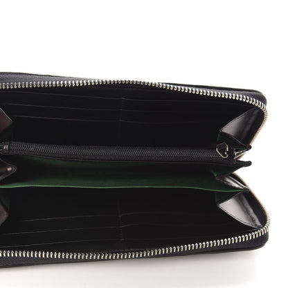 Gucci Calfskin G Rhombus Quilted Zip Around Wallet Black 5 of 8
