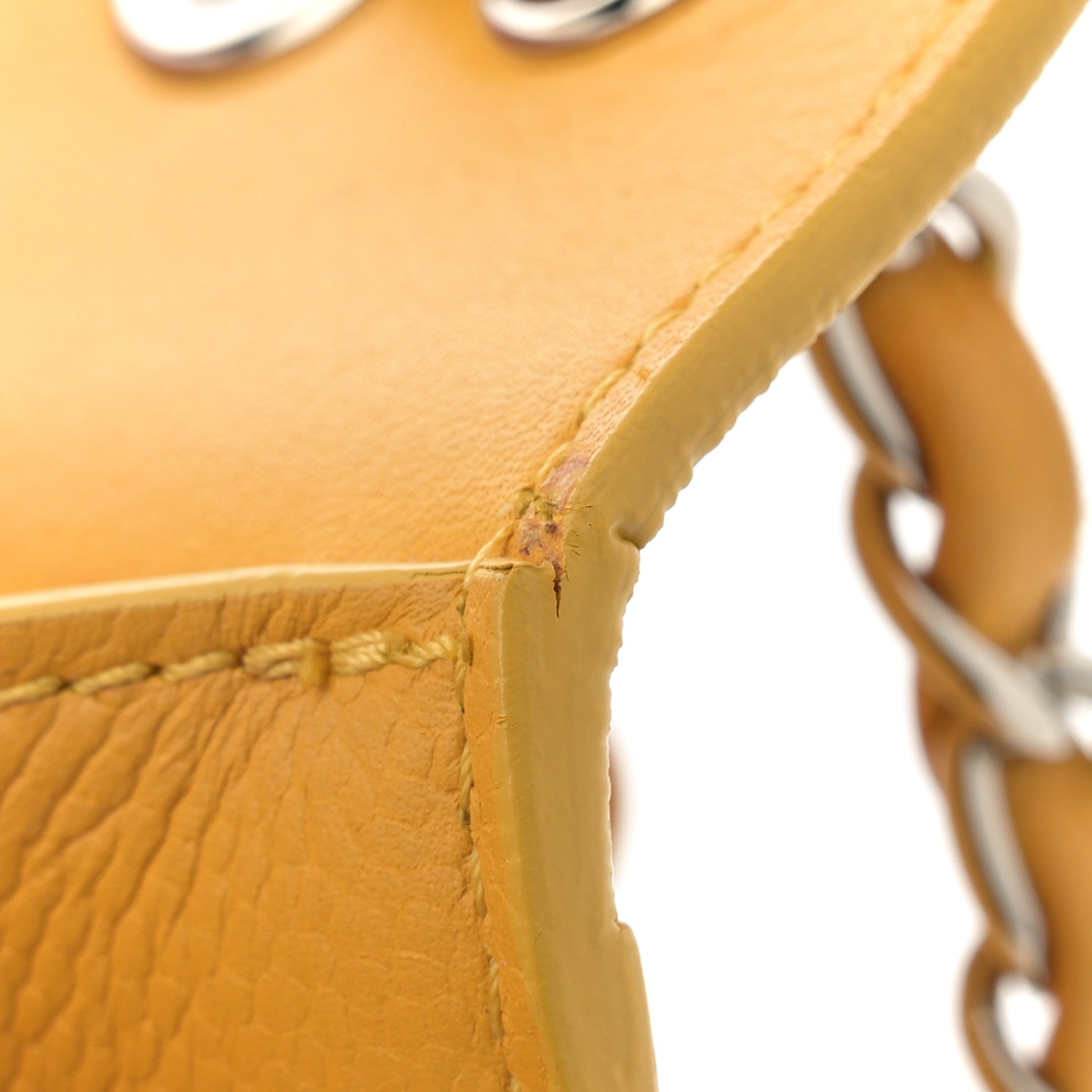Chanel Caviar Quilted CC Box Flap Yellow 16 of 18
