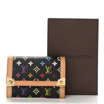 Louis Vuitton Monogram Multicolor Porte-Monnaie Plat Coin Purse Black 8 of 8