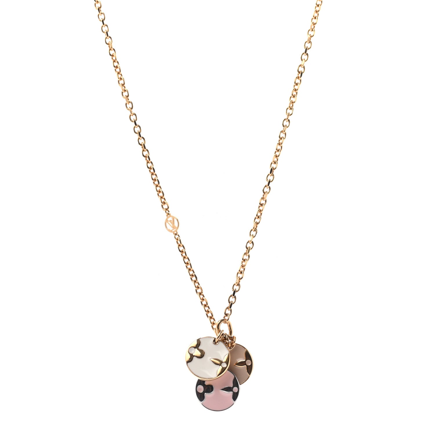 Louis Vuitton Monogram Charms Necklace Gold 1 of 6