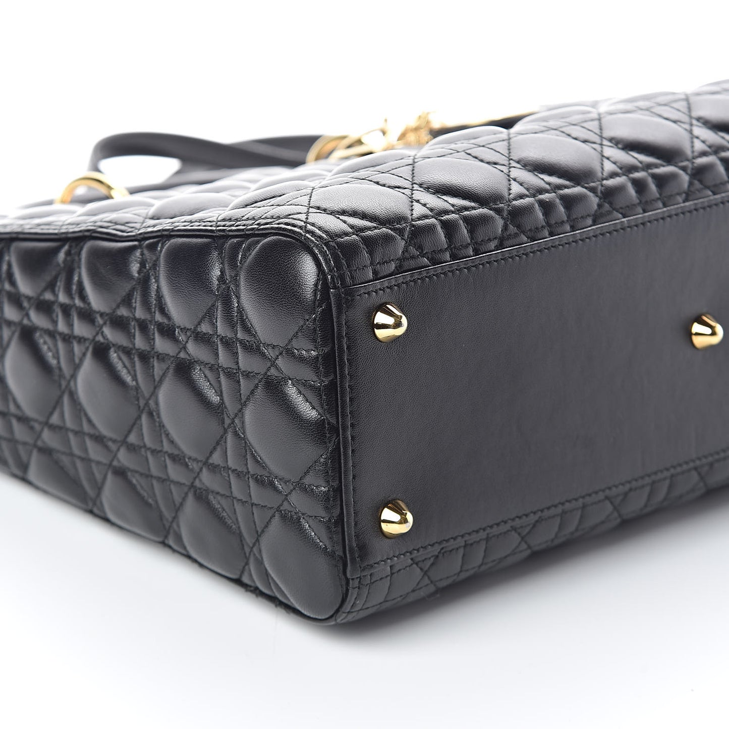 Lambskin Cannage Large Lady Dior Black
