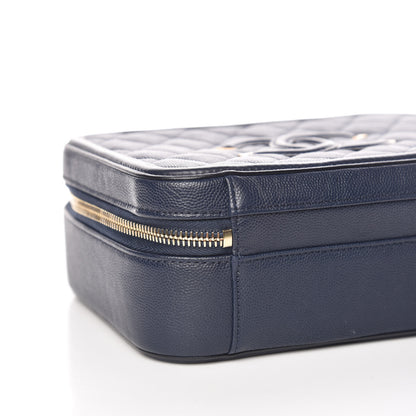 Chanel Caviar Quilted Medium CC Filigree Vanity Case Navy 9 of 11