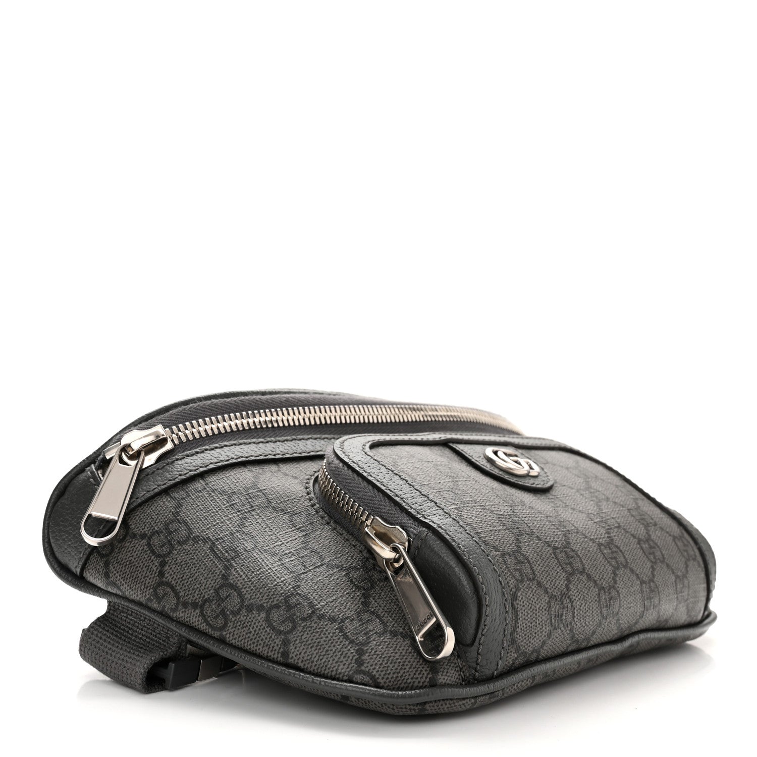 Gucci GG Supreme Monogram Textured Dollar Calfskin Ophidia Belt Bag Grey Black Graphite Grey 4 of 10