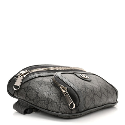 Gucci GG Supreme Monogram Textured Dollar Calfskin Ophidia Belt Bag Grey Black Graphite Grey 4 of 10