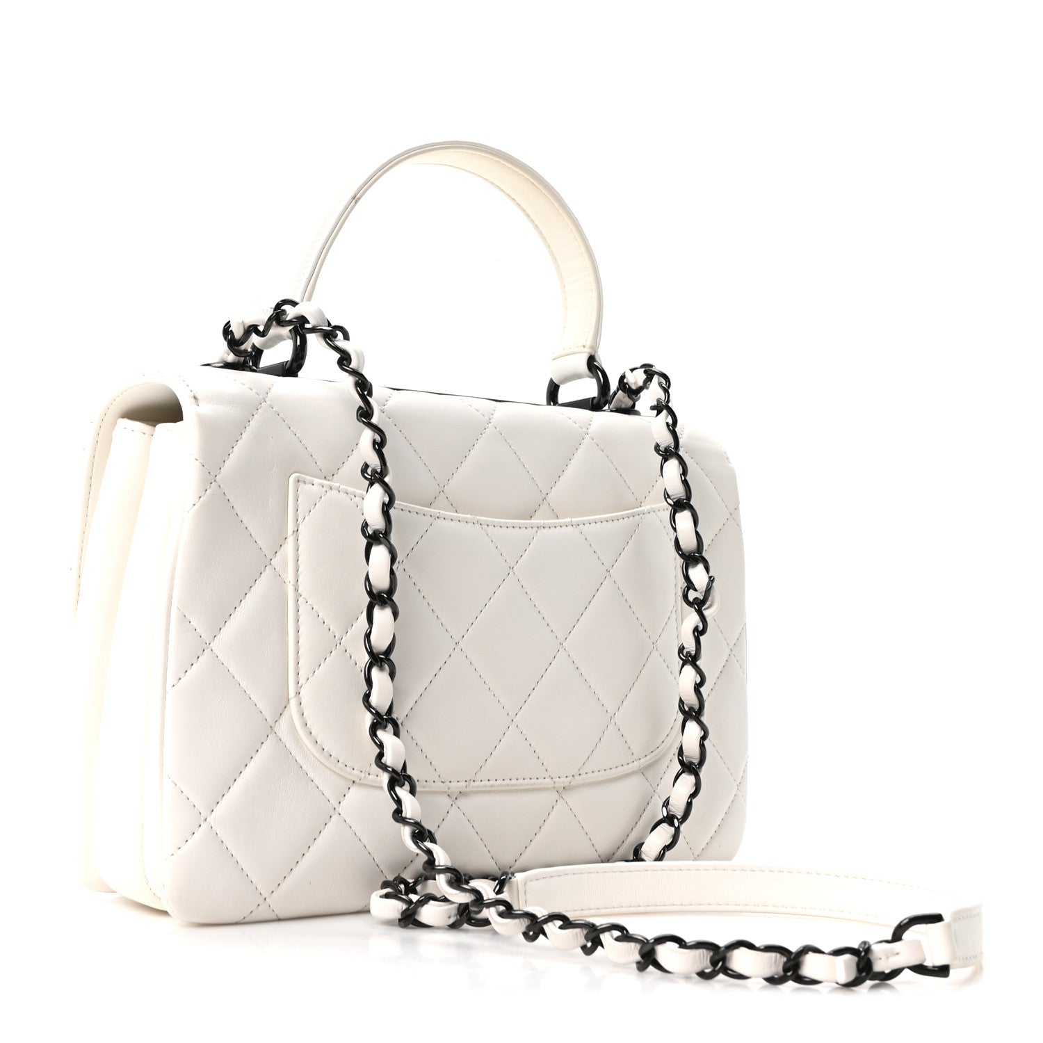 Chanel Lambskin Quilted Small Trendy CC Dual Handle Flap Bag White 3 of 10