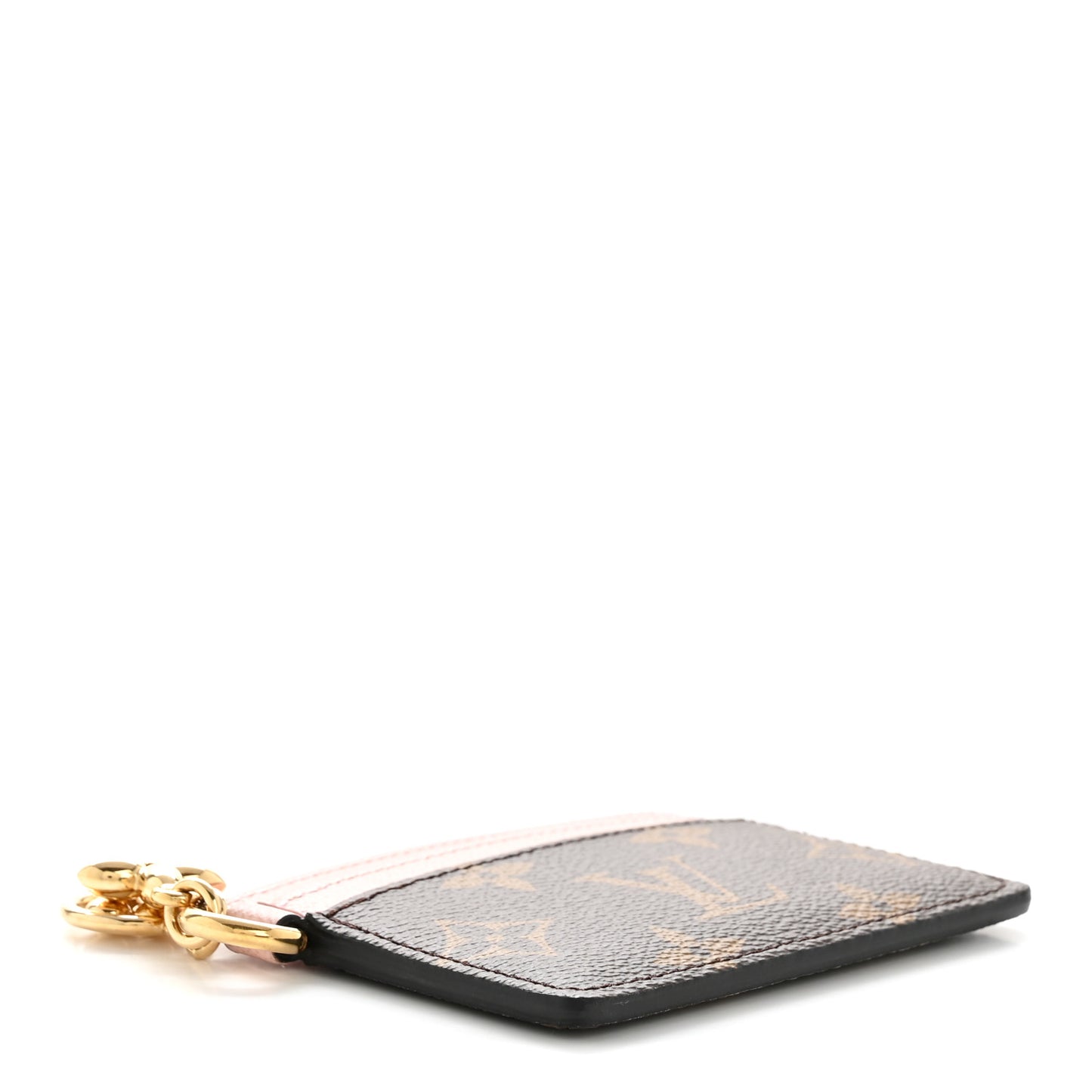 Monogram LV Charms Card Holder Rose Ballerine