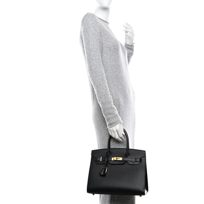 Hermes Madame Calfskin Birkin Sellier 30 Black 2 of 11
