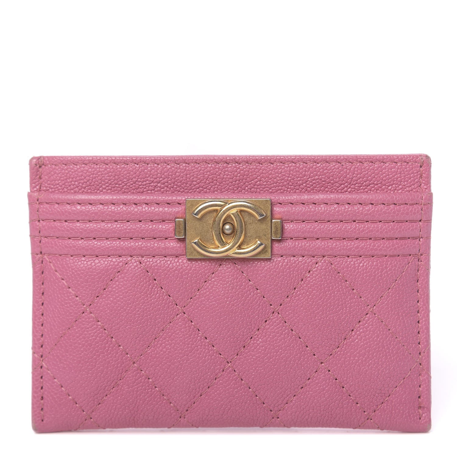 Chanel Caviar Quilted Boy Card Holder Light Pink 1 of 10