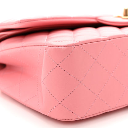 Chanel Lambskin Quilted Medium Double Flap Rose Pink 9 of 14