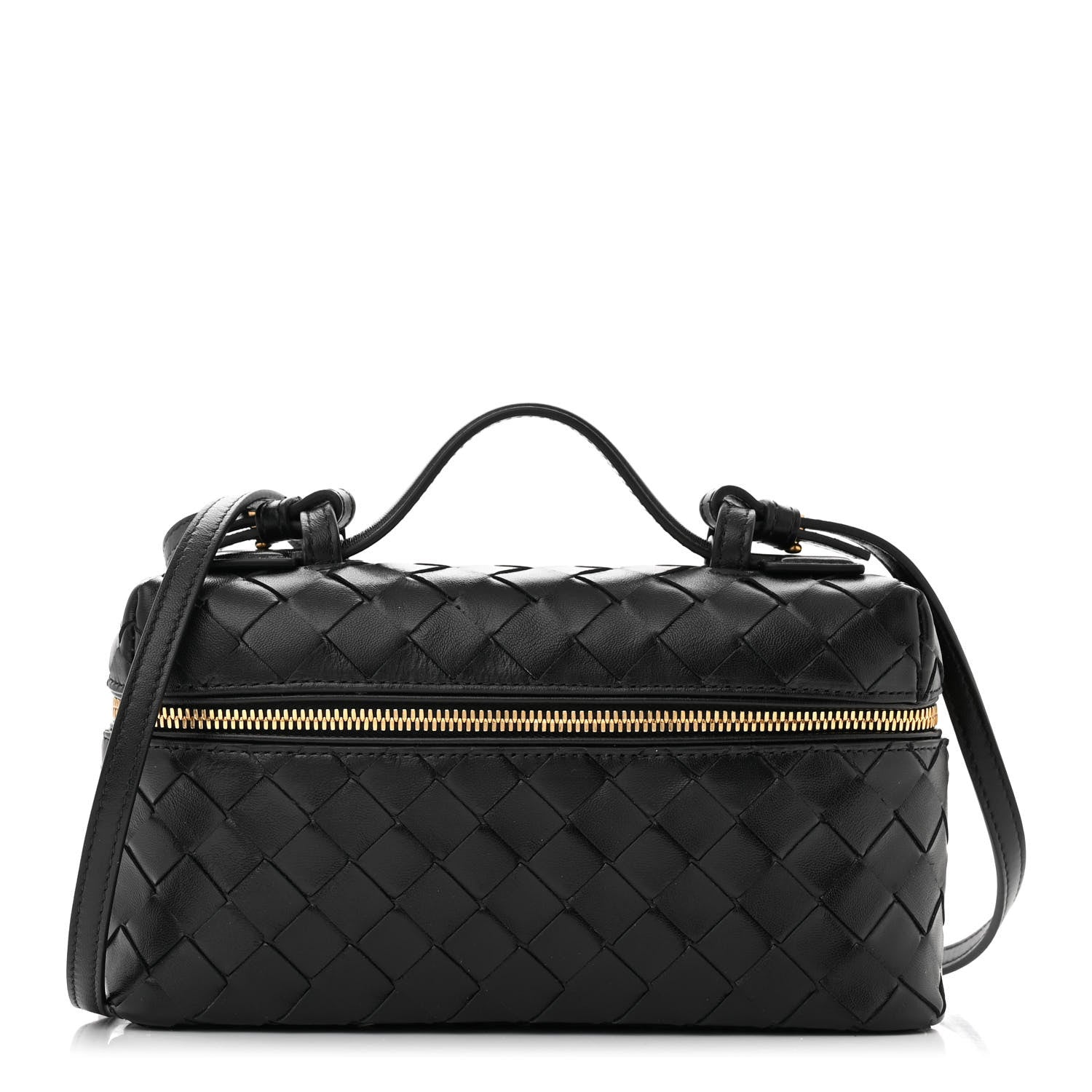 Bottega Veneta BOTTEGA VENETA Calfskin Intrecciato Bang Bang Vanity Case Black 1 of 9
