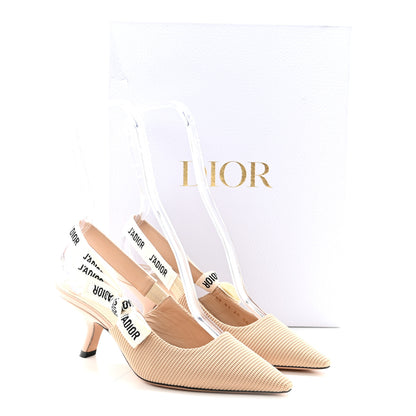 Christian Dior Technical Canvas Ribbon J Adior Slingback 65mm Pumps 36.5 Powder Nude 10 of 10