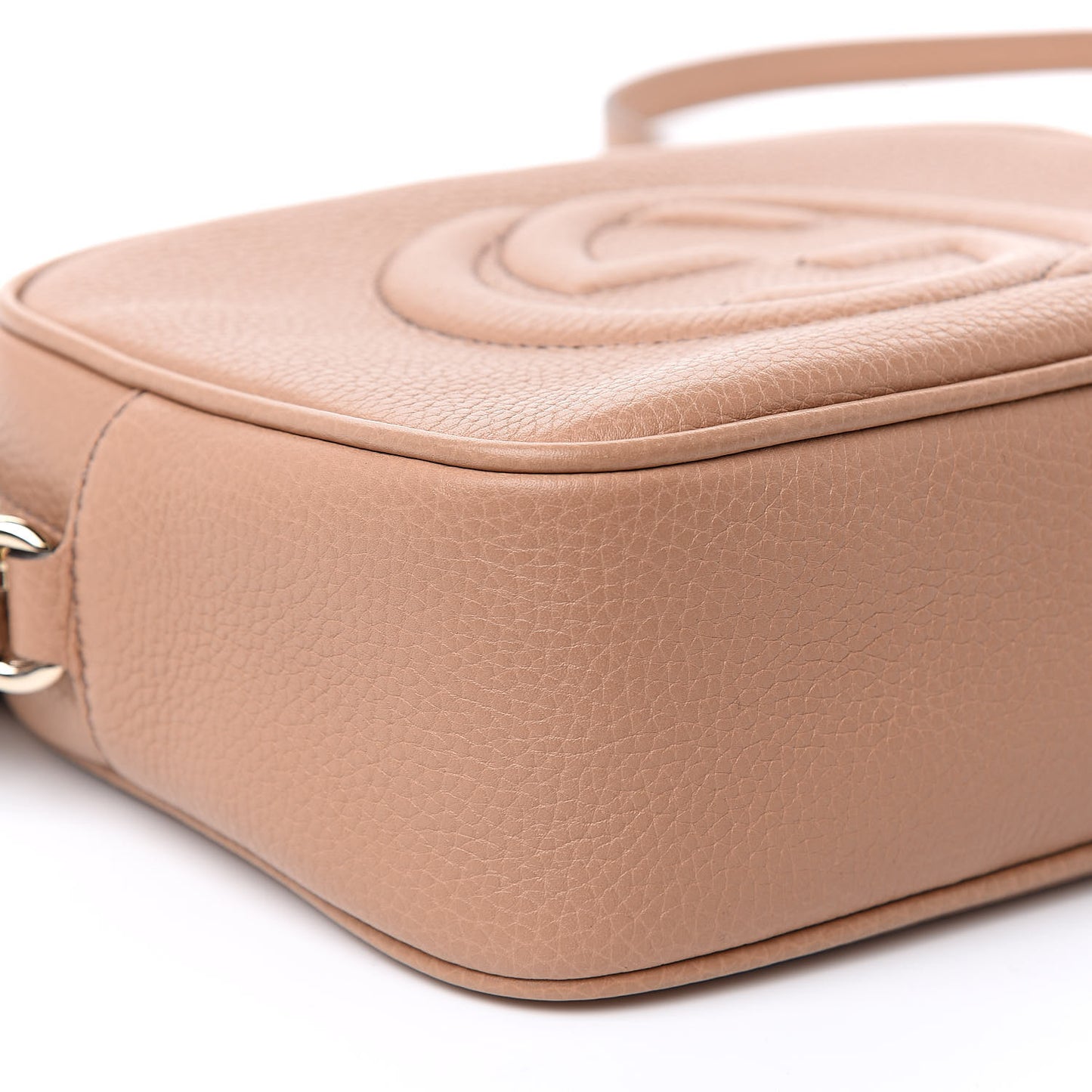 Pebbled Calfskin Small Soho Disco Bag Rose Beige