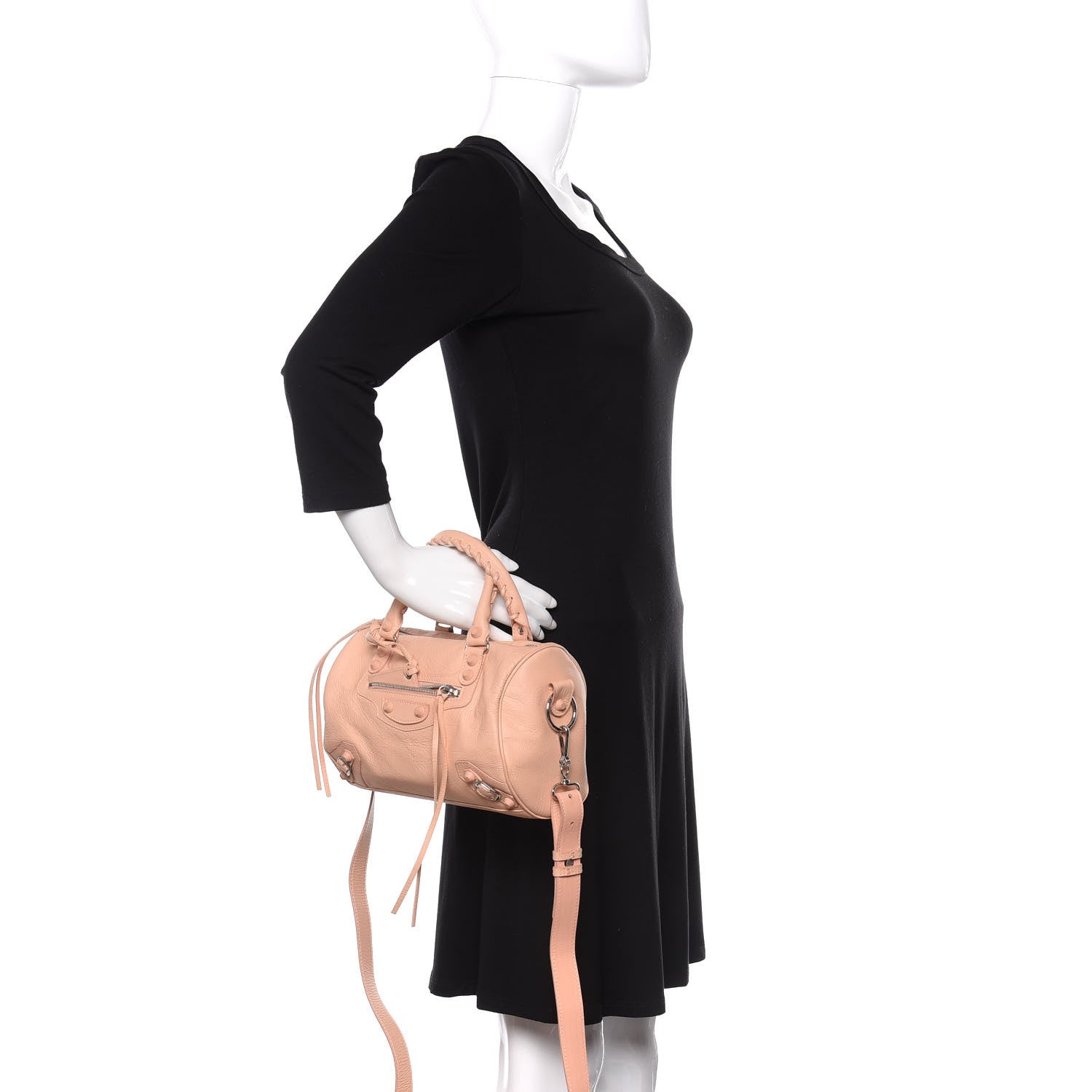 Balenciaga Matte Goatskin Rubber Covered Classic Hardware Mini Twiggy Rose Poudre 3 of 11