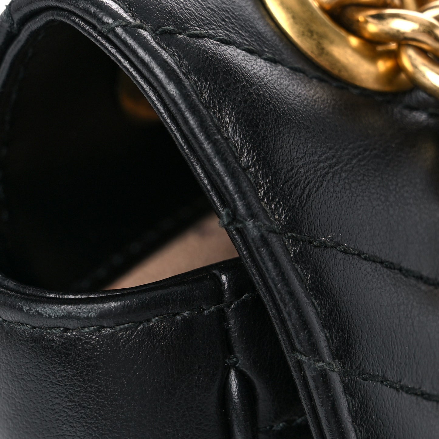 Calfskin Matelasse Mini GG Marmont Shoulder Bag Black