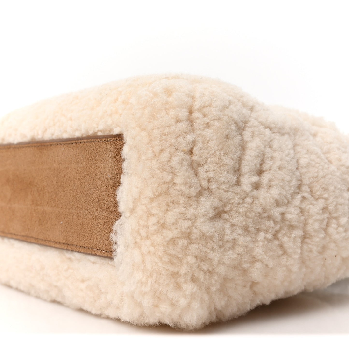 X UGG Suede Shearling Reverse Small Shopping Bag Natural