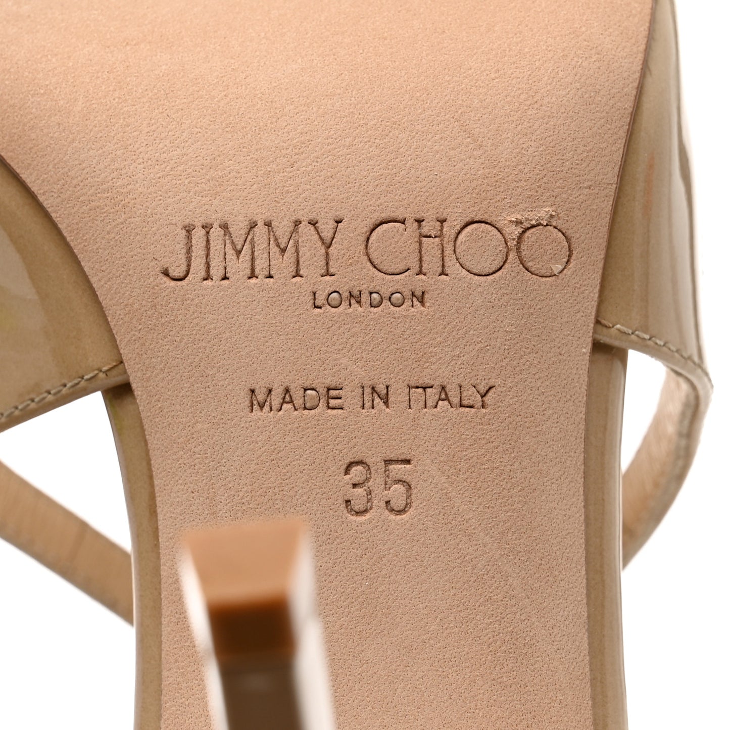 Patent Calfskin Lang Sandals 35 Nude