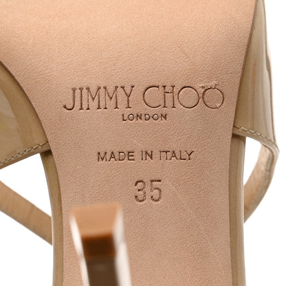 Jimmy Choo Patent Calfskin Lang Sandals 35 Nude 7 of 8