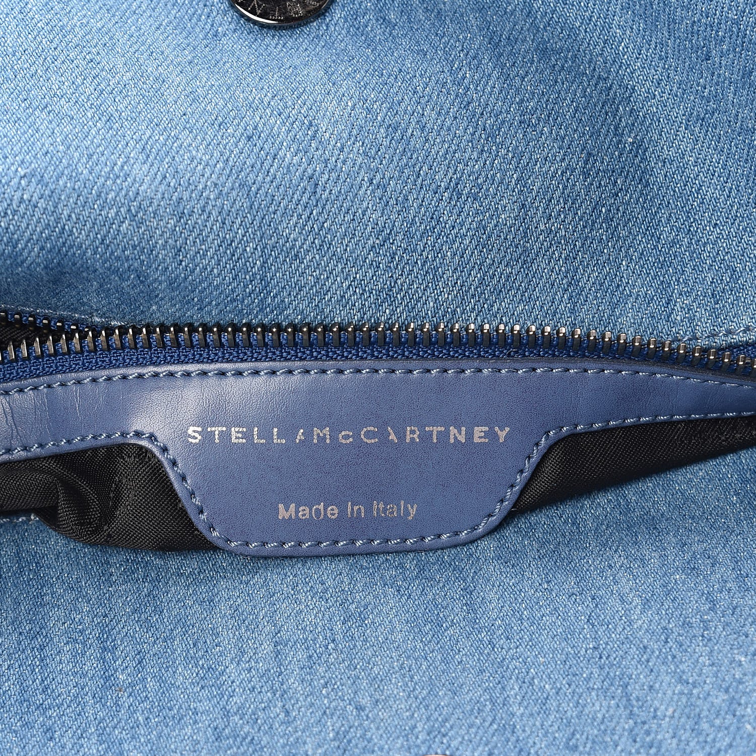 Stella McCartney Eco Denim Embroidered Zigarette Falabella Fold Over Tote Blue 6 of 9