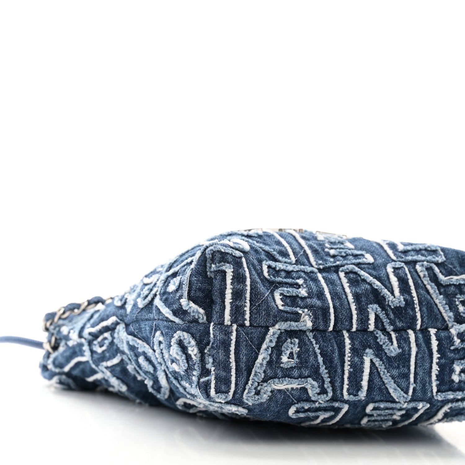 Chanel Washed Denim Logo Embroidered Mini Chanel 22 Blue 9 of 10
