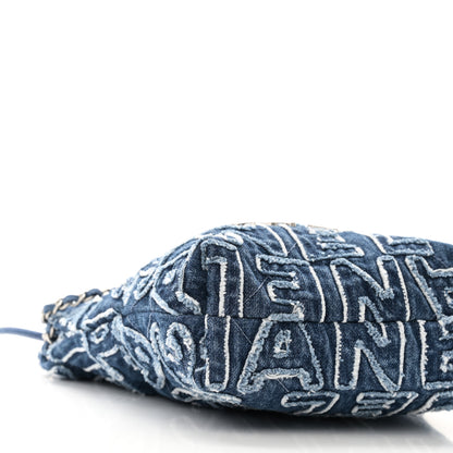 Chanel Washed Denim Logo Embroidered Mini Chanel 22 Blue 9 of 10
