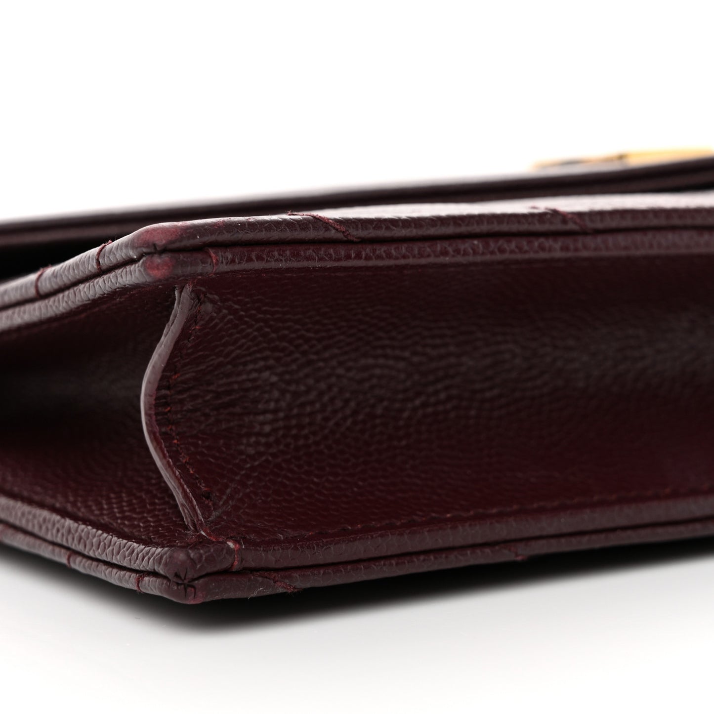 Grain De Poudre Matelasse Chevron Monogram Envelope Chain Wallet Rouge Legion