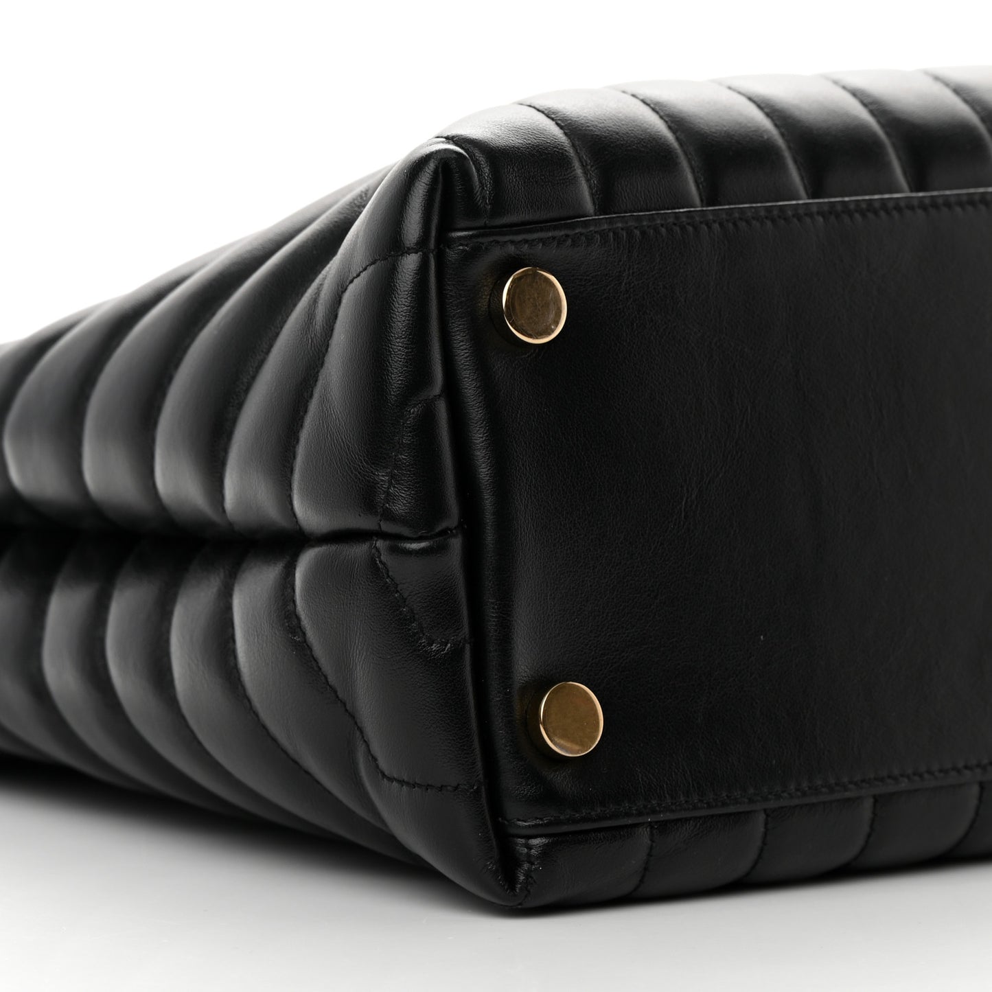 Calfskin Y Quilted Monogram Large Loulou Shopper Black