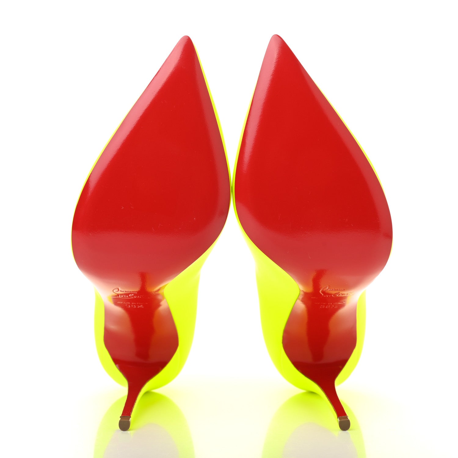 Christian Louboutin Calfskin Hot Chick 100 Pumps 38.5 Fluo 5 of 7