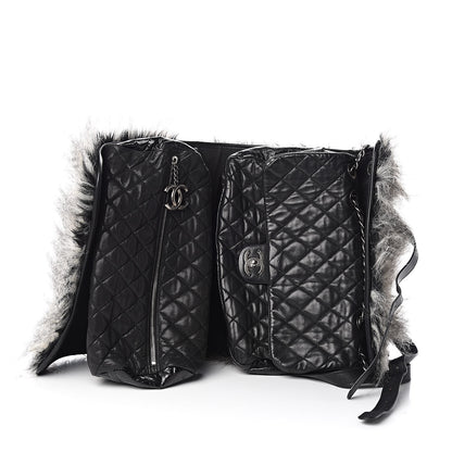 Chanel Iridescent Calfskin Fantasy Fur Backpack Grey 5 of 13
