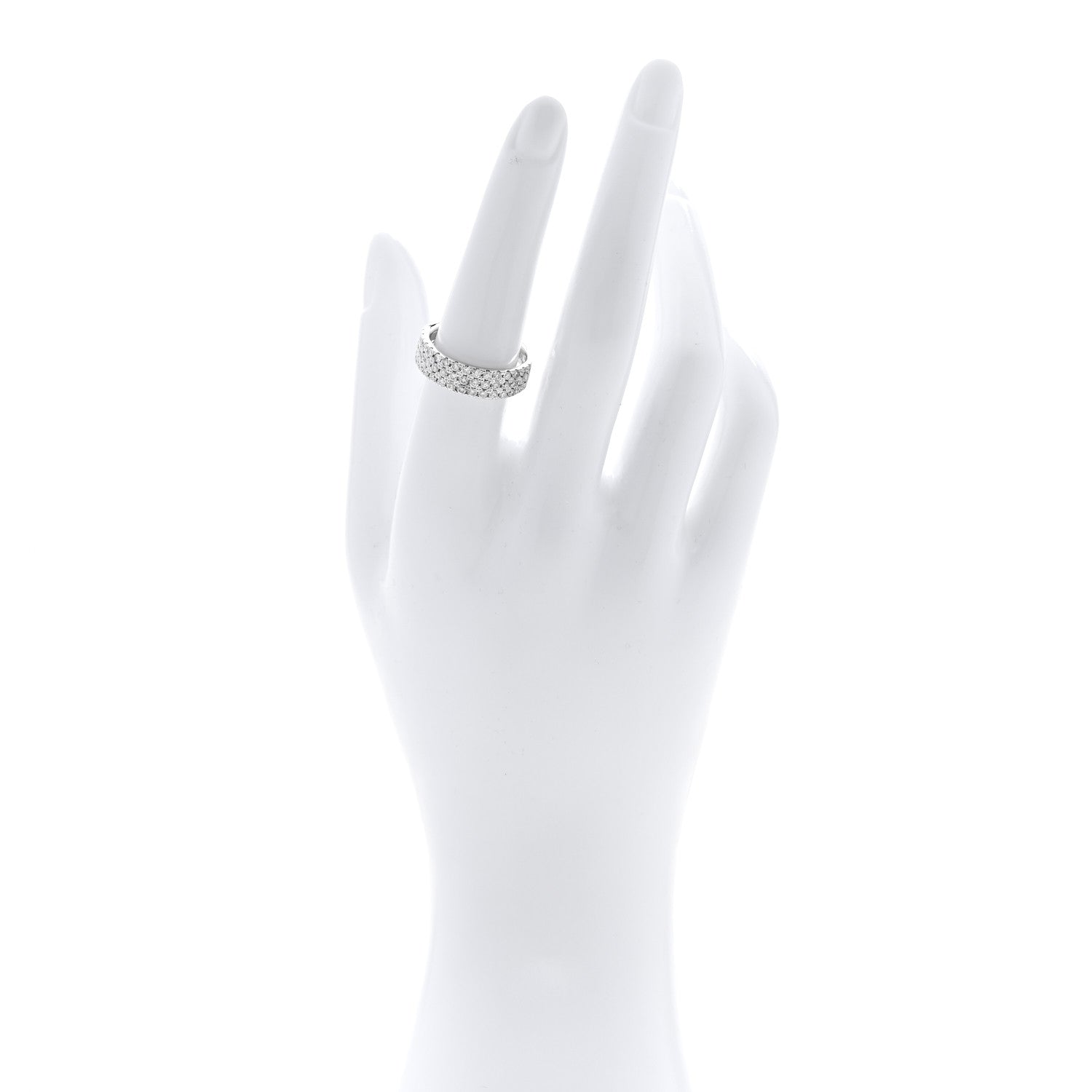 Parker & West by FASHIONPHILE 18K White Gold Diamond 1.00ctw Three Row Half Band Ring 54 7 2 of 5