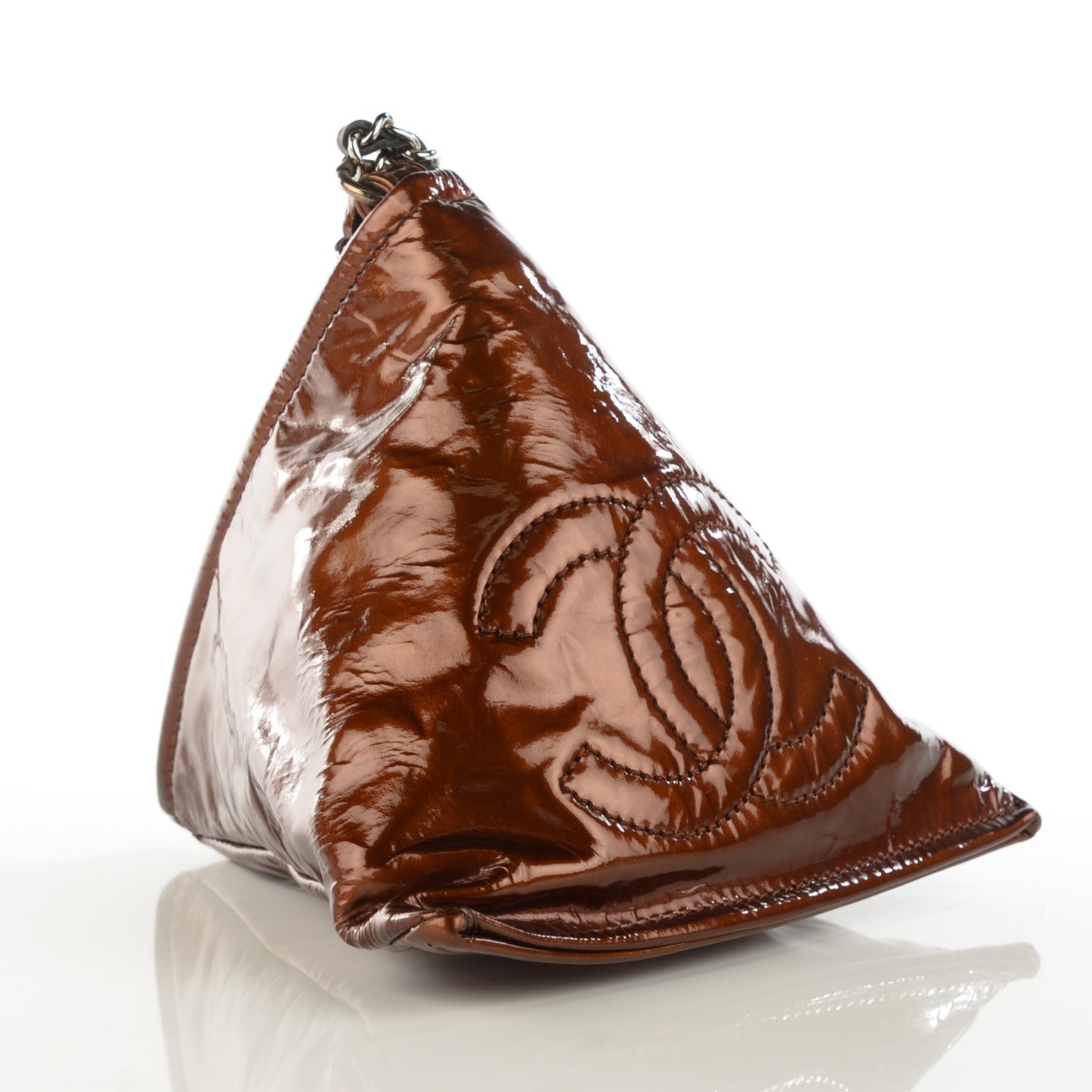 Patent Small Bonbons Wristlet Bronze