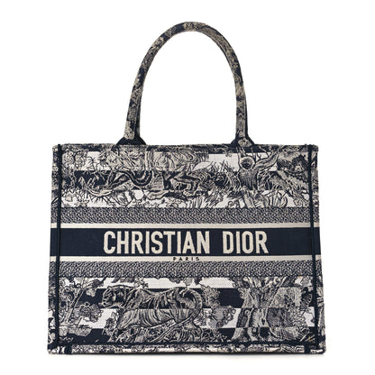 Christian Dior Canvas Embroidered Small Dioriviera Toile De Jouy Book Tote Blue 1 of 7