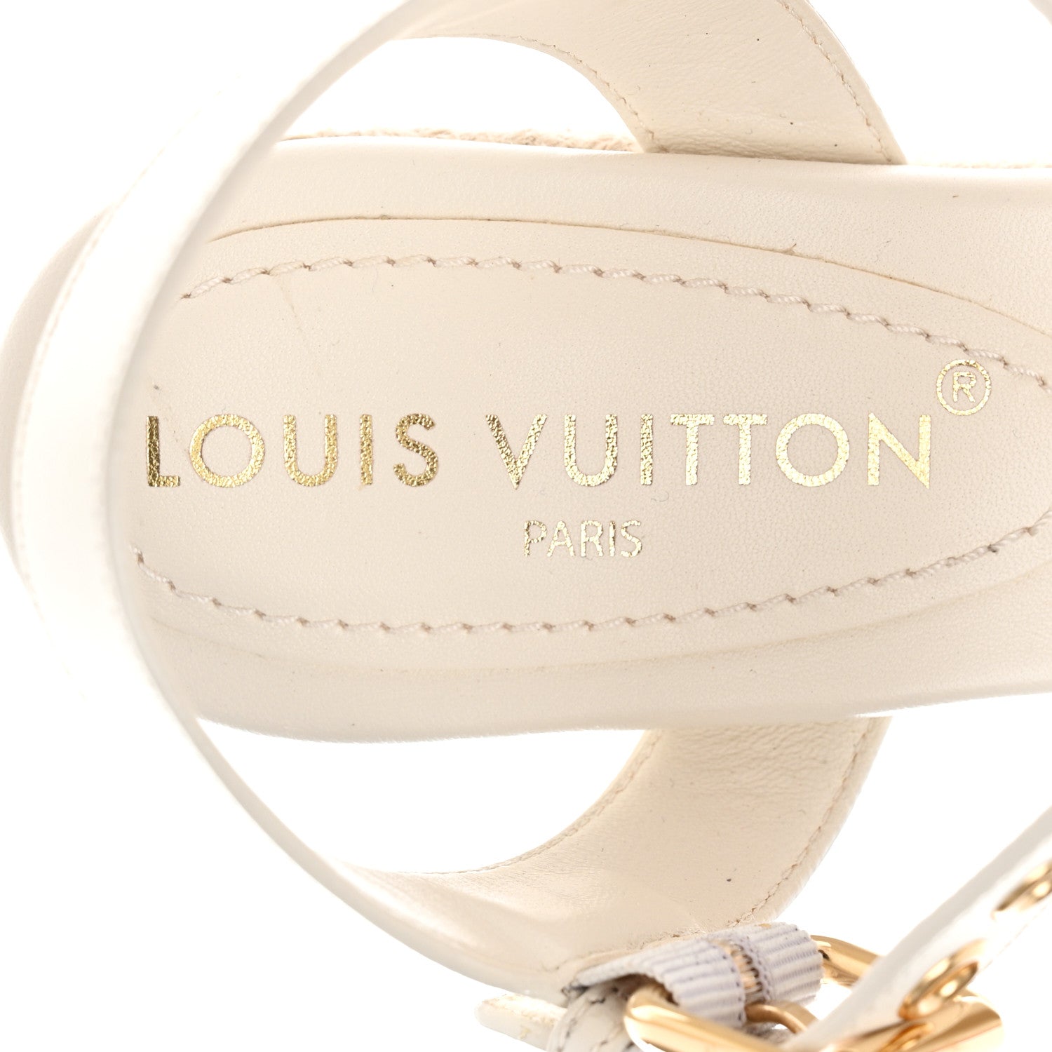 Louis Vuitton Cotton Monogram Embroidered Starboard Wedge Espadrilles 38.5 Beige White 7 of 8