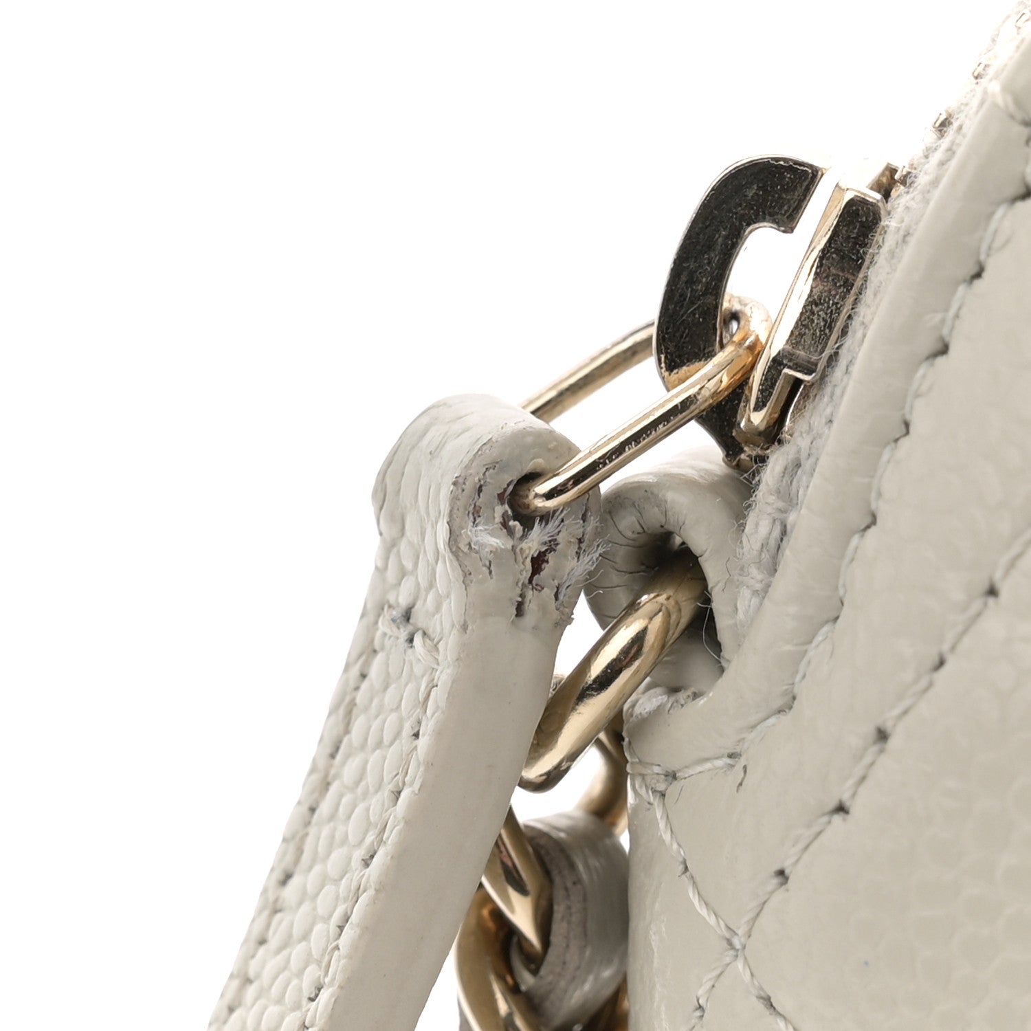 Chanel Caviar Quilted Classic Clutch With Chain Light Grey 11 of 13