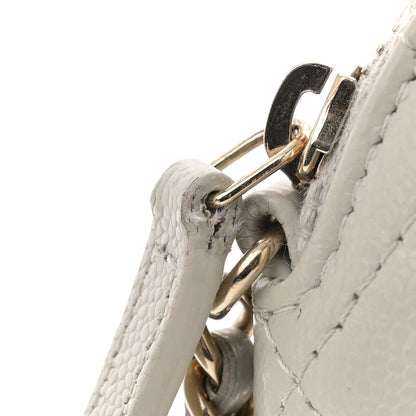 Chanel Caviar Quilted Classic Clutch With Chain Light Grey 11 of 13