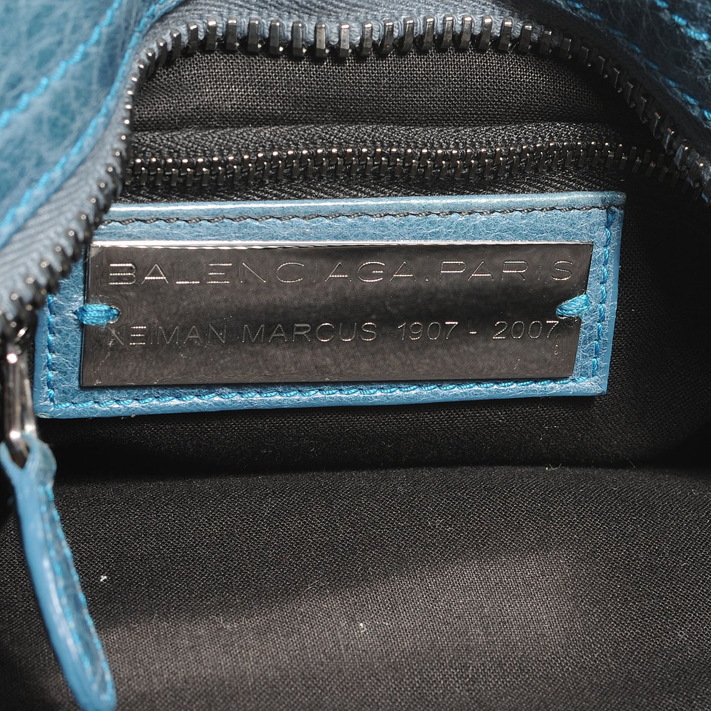 Chevre Giant 21 Gunmetal Hardware City Neiman Marcus LE Bleu