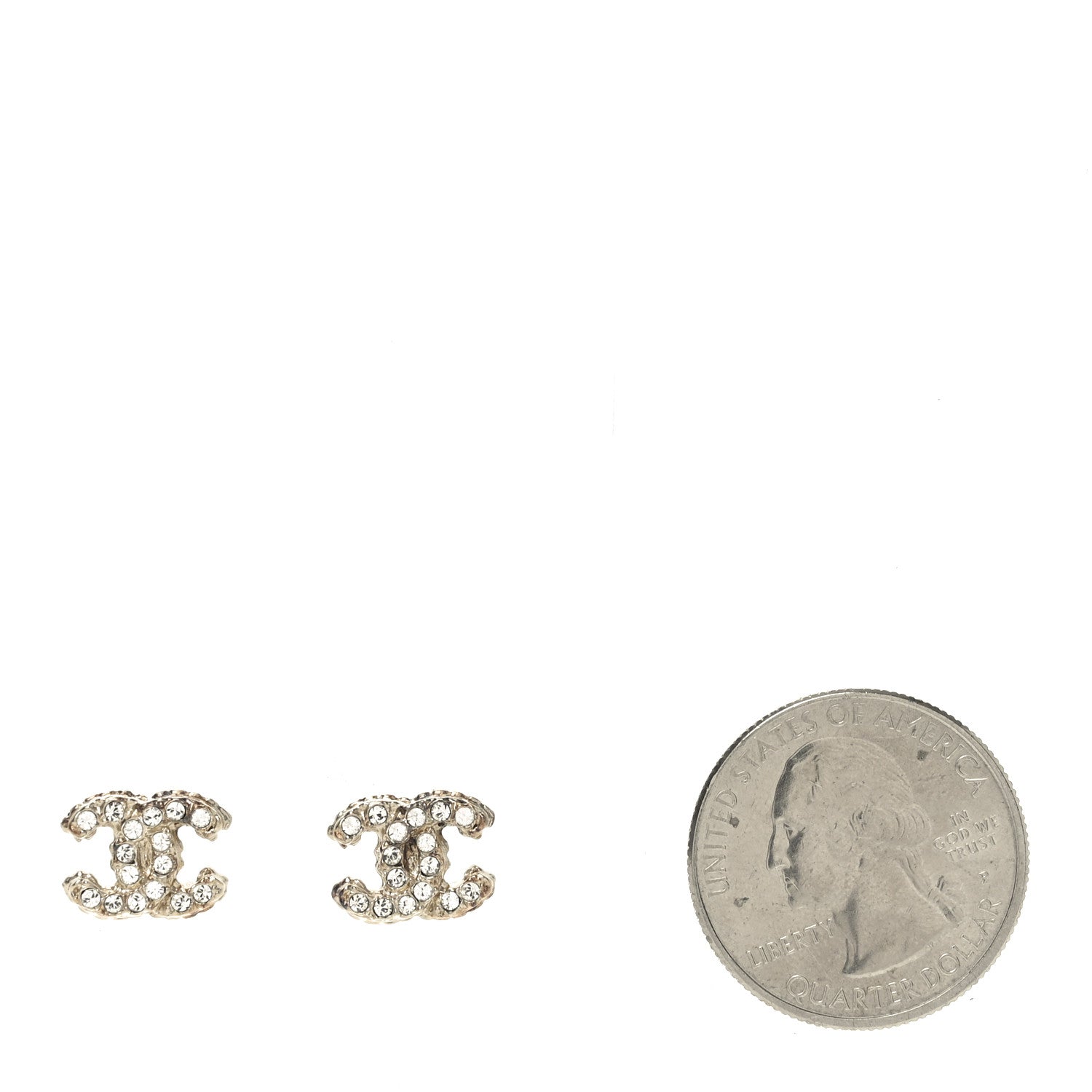 Chanel Crystal CC Earrings Gold 2 of 4