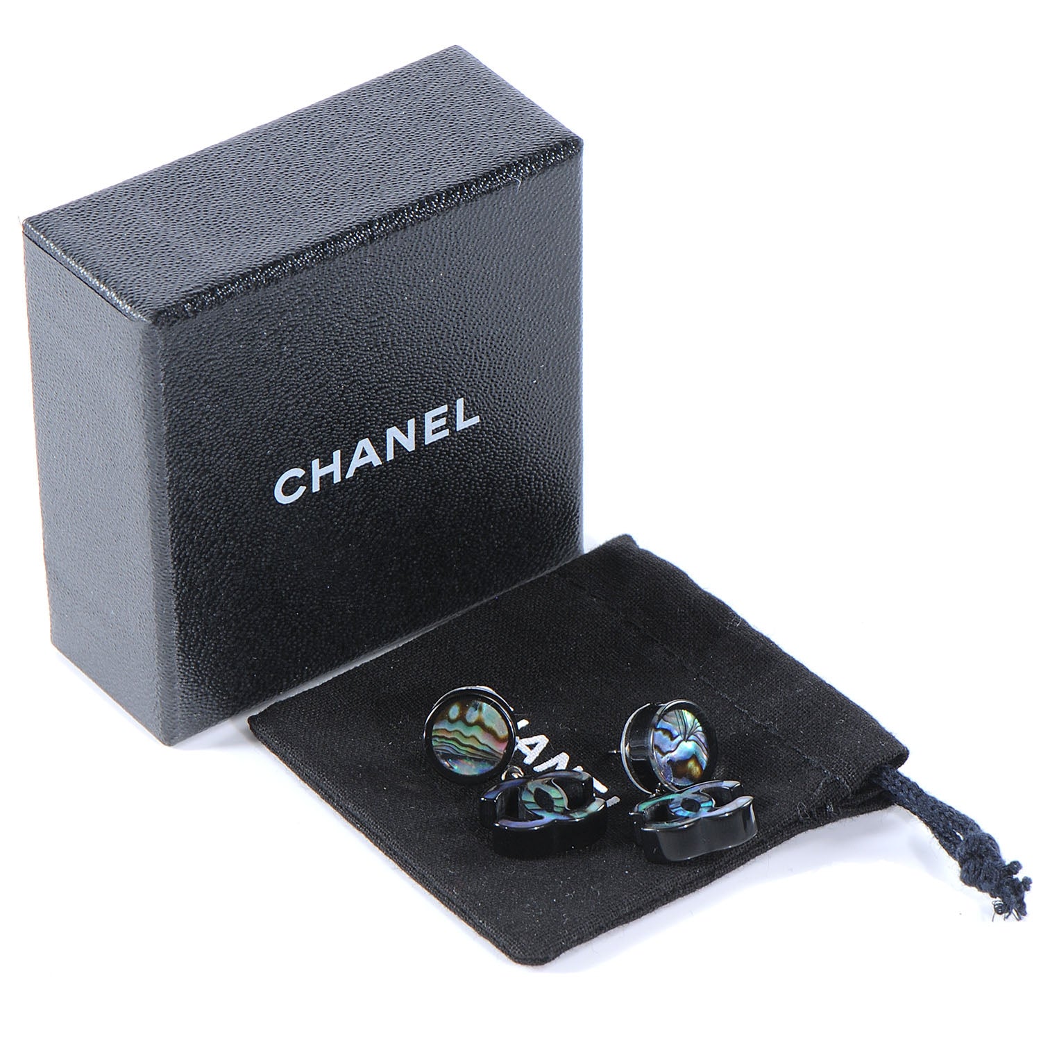 Chanel Abalone CC Dangle Earrings 5 of 5