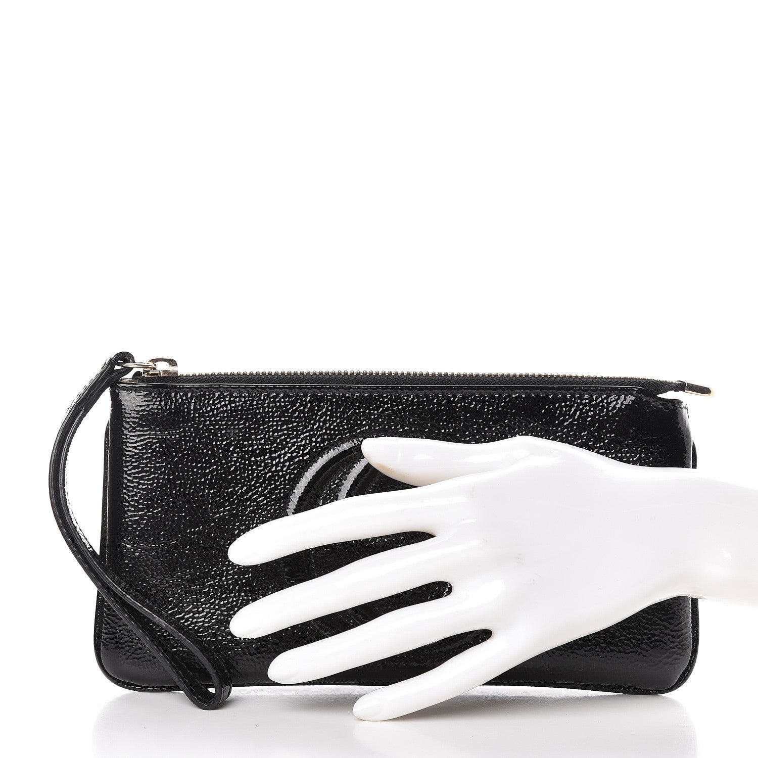 Gucci Soft Patent Soho Wristlet Black 2 of 9