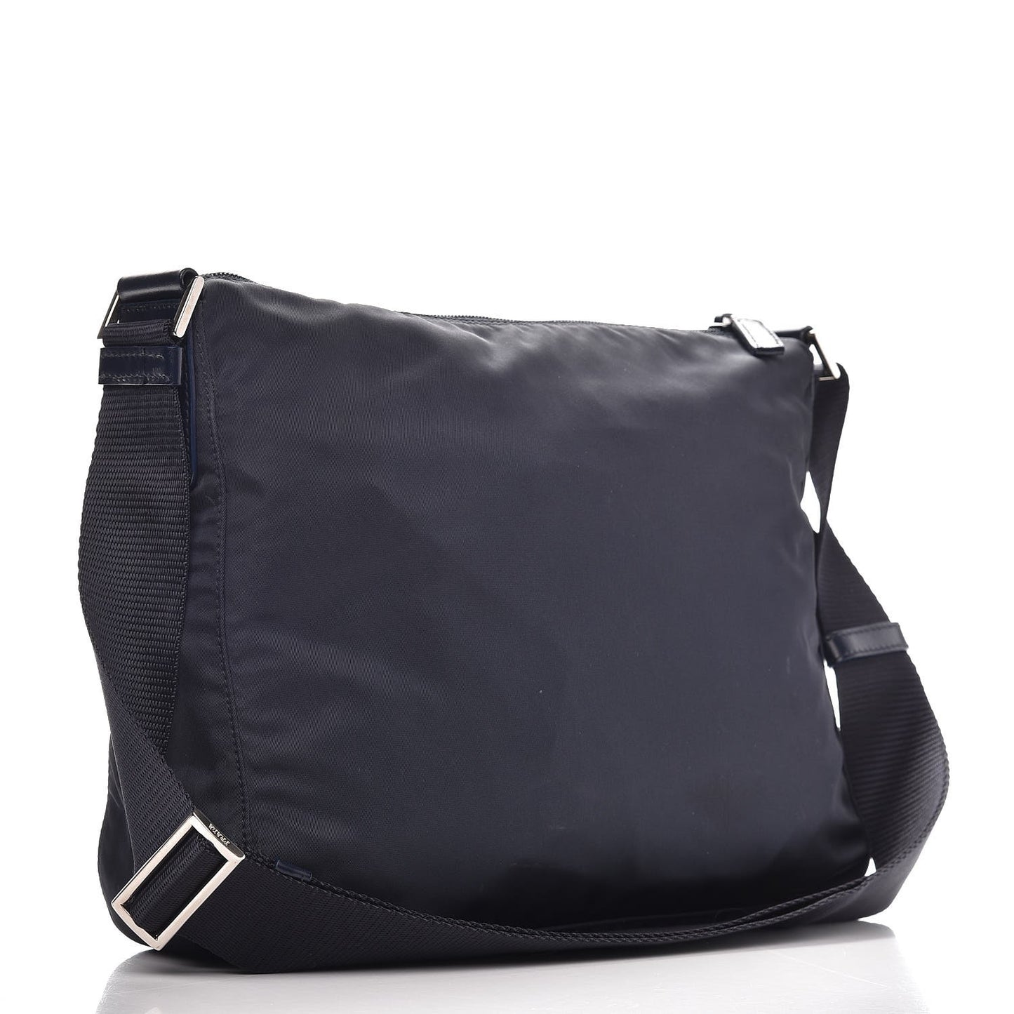 Tessuto Nylon Flat Messenger Bag Blue