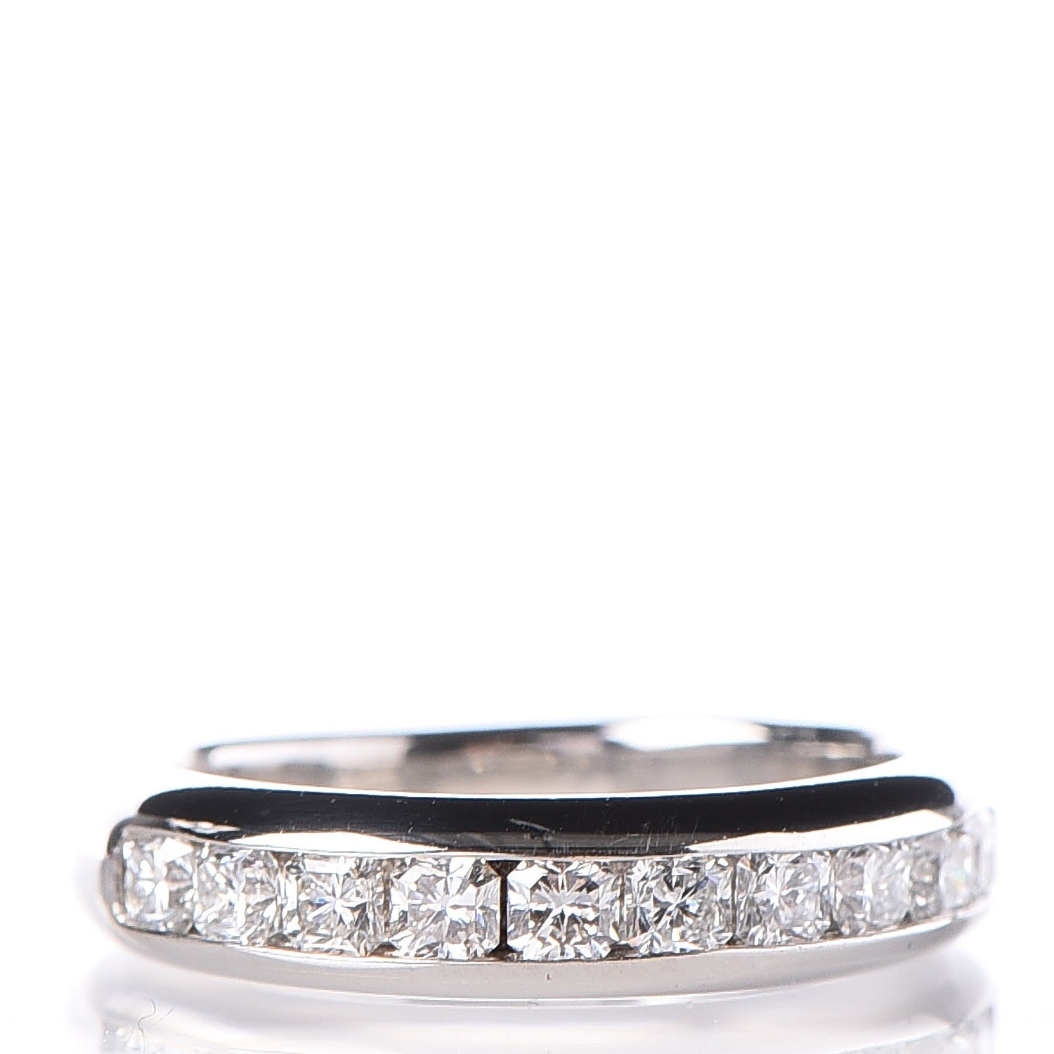 Tiffany Platinum Diamond Princess Half Circle Lucida Wedding Band Ring 46.8 4 1 of 5