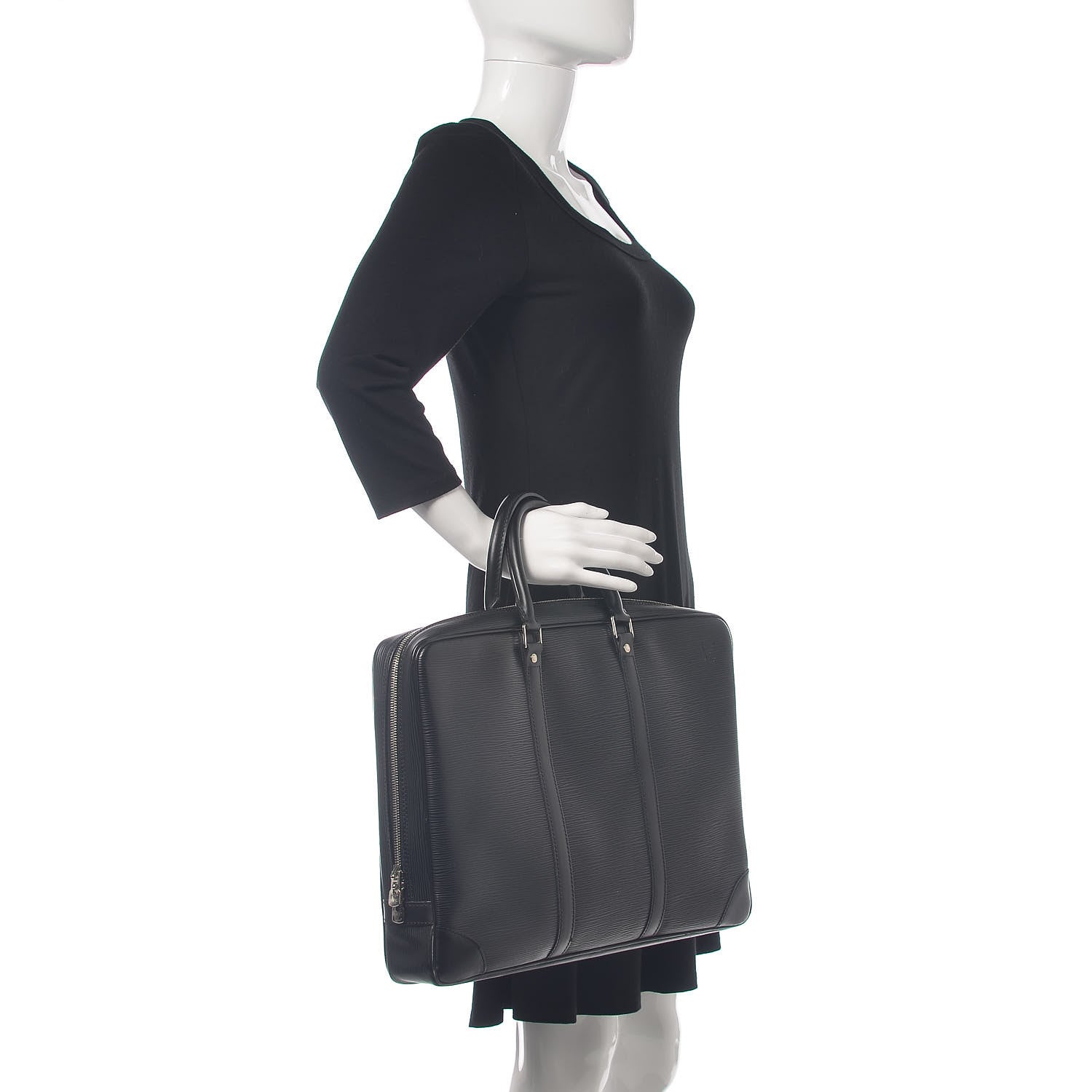 Louis Vuitton Epi Porte-Documents Voyage Briefcase Black 2 of 14