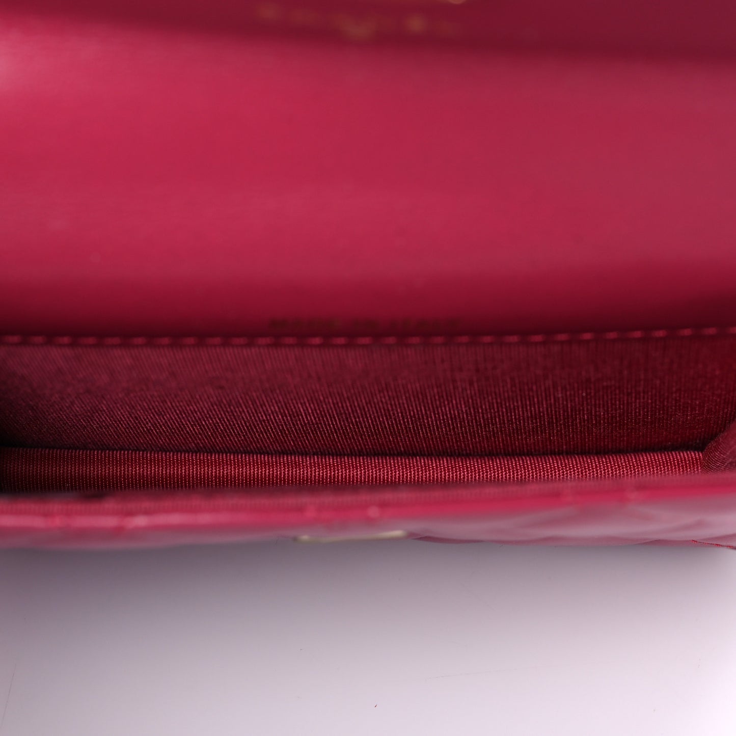 Lambskin Quilted Pearl Crush Clutch With Chain Fuchsia